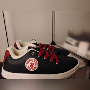 New Beverly Hills Polo Club Women Black and Red Sneakers